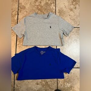 Bundle: 2- Polo by Ralph Lauren Royal Blue and Heather Gray T-shirts